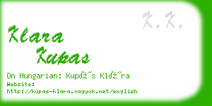 klara kupas business card